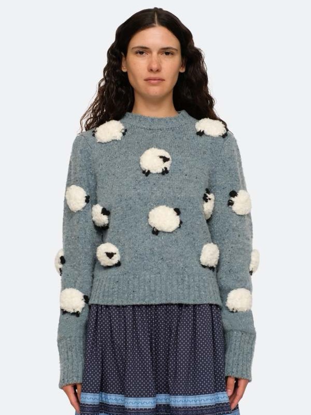 Sea New York Samira Sheep Sweater | Stone | Large | Cottagecore